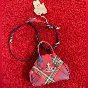 Vivienne Westwood BRAND NEW YASMINE MINI MCANDREAS RED Saffiano Printed